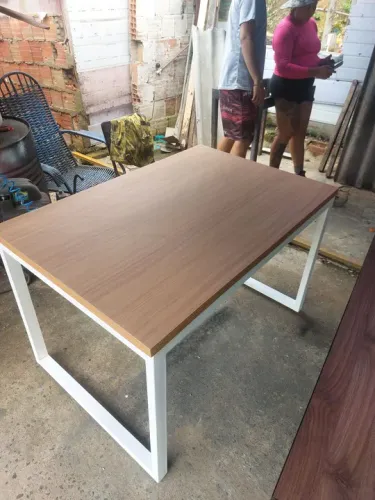 Mesa estilo industrial bse branca