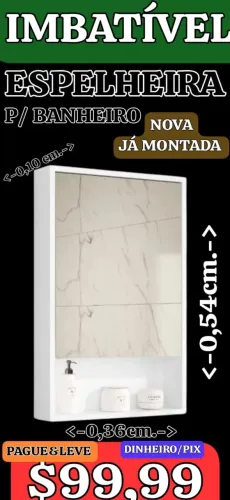 Espelheira para Banheiro Nova - Já Montada