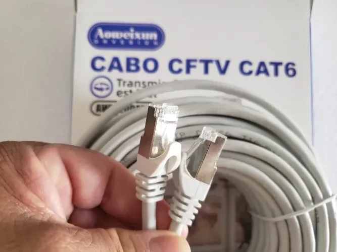 CABO DE REDE INTERNET CAT6 JÁ CLIPADO PRONTO PRA USO 20M.