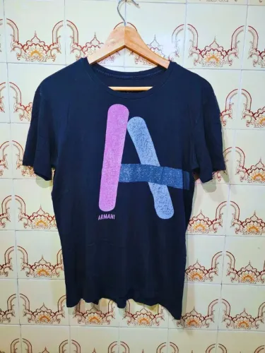 camisa original armani legítima honduras dupla face preta confortável seminova tamanho m