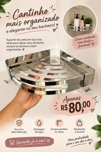 Suporte de canto inox