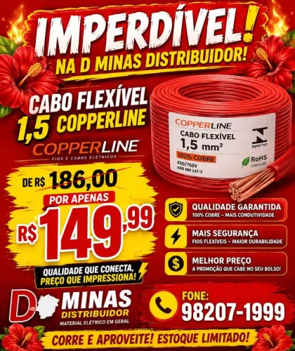 Cabos flexível 100% cobre 