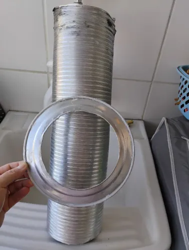 Duto semi flexível para aquecedor a gás com 1.5 metros e 125 mm de diametro e 5 polegadas