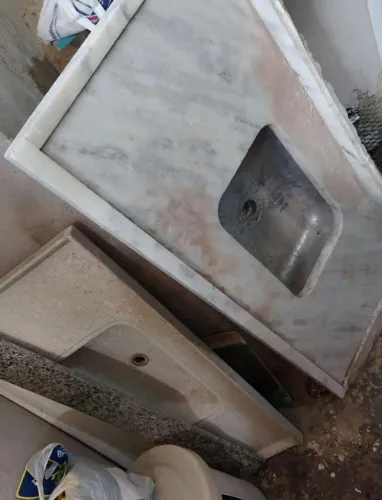 Pia de cozinha de mármore 1,20m