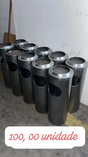 Cinzeiro Lixeira de Inox para Área Externa - Lote/Unidade - R$100 cada
