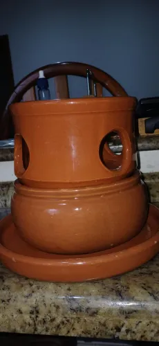 Aparelho de Fondue Réchaud cerâmico rústico antigo