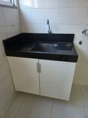 Bancada lavanderia em Granito preto São Gabriel