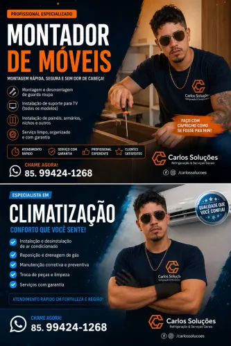 Ar condicionado e móveis montagem e instalação
