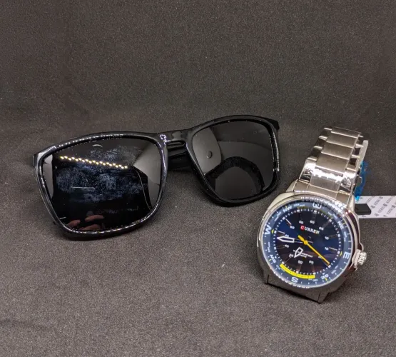 Kit relógio CURREN e Óculos de sol