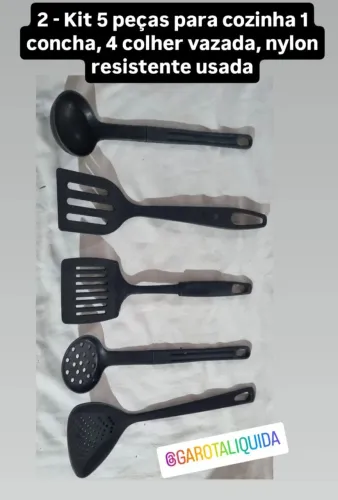 2 - kit talheres 1 concha e 4 colheres vazadas usadas