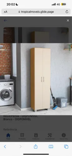 Armário Organizador Vertical 2 Portas com Prateleiras