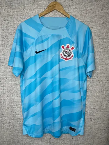 camisa corinthians nike goleiro 23/24 azul cássio