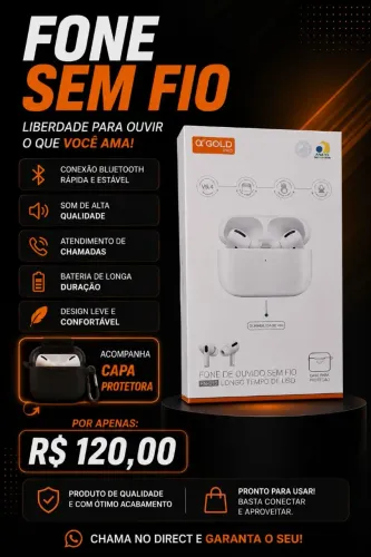 Fone de Ouvido a'gold com case protetora!