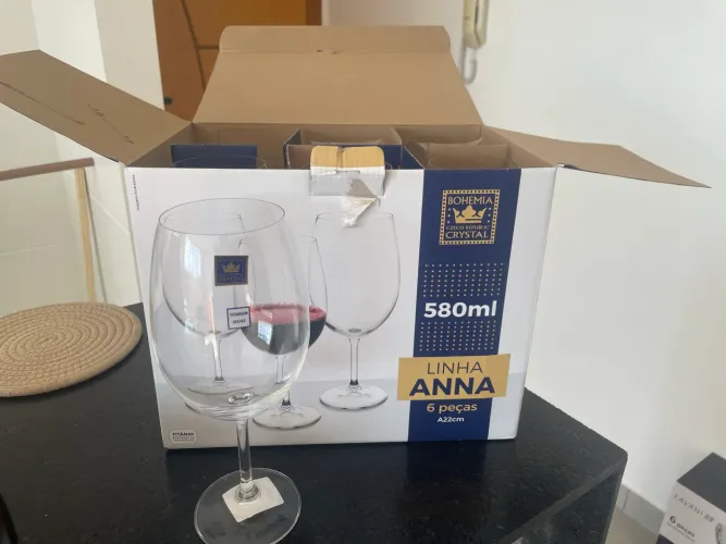 06 Taças de vinho Cristal Bohemia (NOVO)