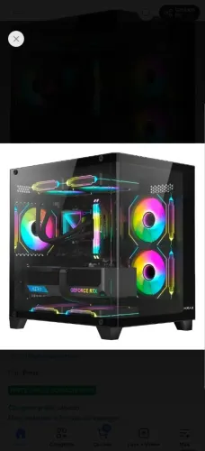 Gabinete Gamer Hyrax, Hgb750, Mini Tower, Curvo - Temperado Cor Preto
