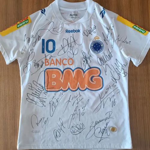 camisa original 2010 autografada elenco cruzeiro reebok