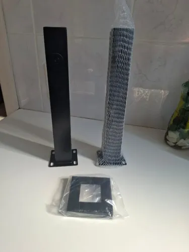 Coluna Torre Inox Preto Fosco 30cm 1 Furo