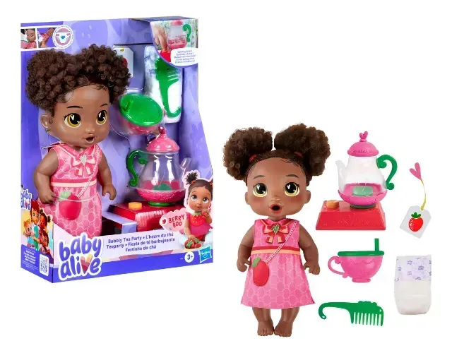 Boneca Baby Alive Bubbly Tea Party Berry Com Acessórios NOVA