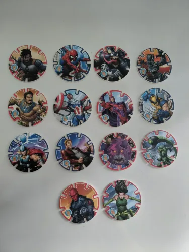 Lote 15 tazos discos marvel bistek