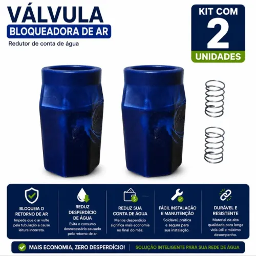 Economize água Kit com duas válvulas de retenção de ar
