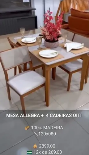 MESA ALLEGRA + 4 CADEIRAS OITI