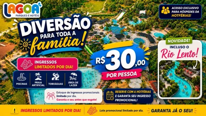 Náutico Flat (até 5 pessoas) com acesso ao parque aquático do Hotel Marina Flat