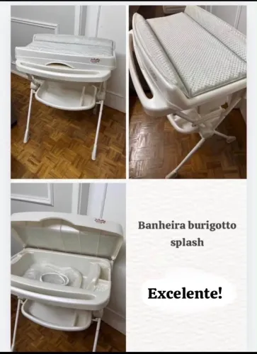 Banheira Burigotto Splash com Trocador - Cor Granito | Completa!