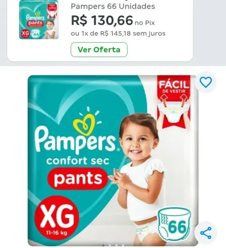 Fraldas descartáveis XG