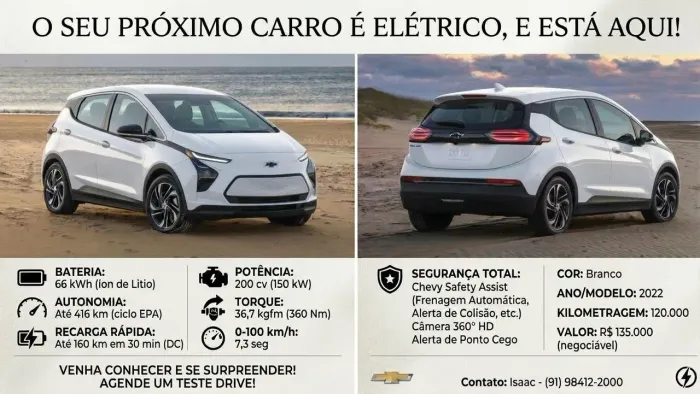 Chevrolet Bolt EV Premier 203cv (elétrico) 2022