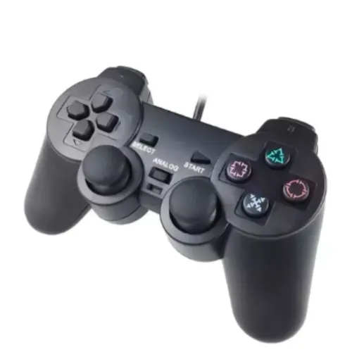 Controle PS2 Com Fio Analógico Dual Shock Preto Compatível PlayStation 2