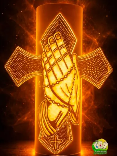 LUMINÁRIA DE ORAÇÃO + chaveiro de Jesus