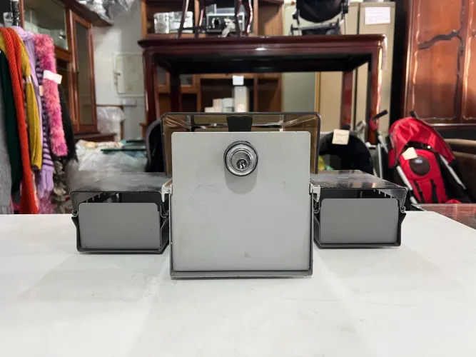 Conjunto de Fichário de Mesa Fumê Acrílico Acrimet