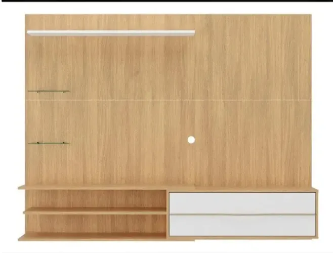 Painel cor marrom escuro,imagem ilustrativa do modelo parte da gaveta espelhada