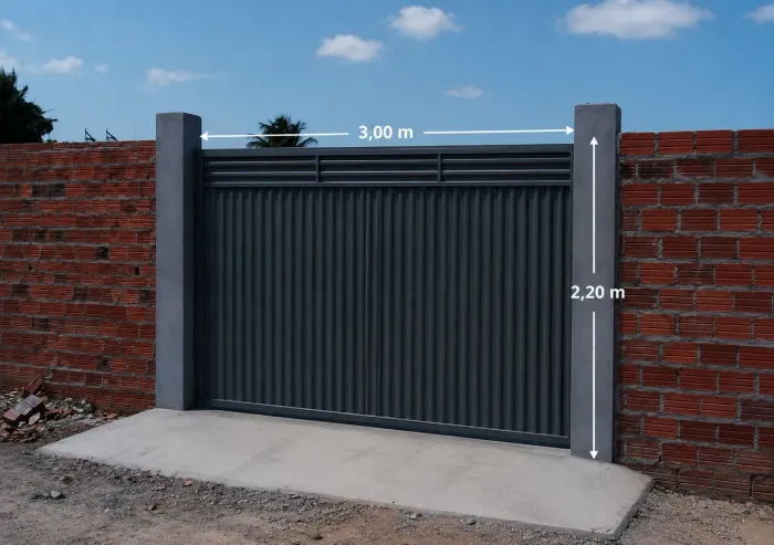 Portão galvanizado 3x2.20m
