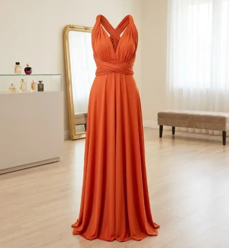 Vestido de Festa Multiformas Terracota - Usado 1 unica vez - Excelente Estado