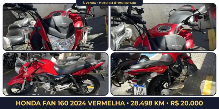 Honda Fan 160 vermelha 