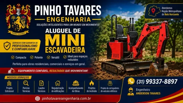 LOCAÇÃO MINI ESCAVADEIRA