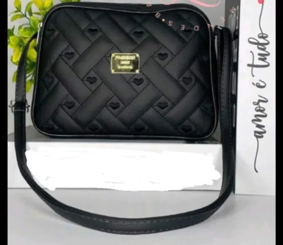 Bolsa de lado com 2 divisórias (Preta)
