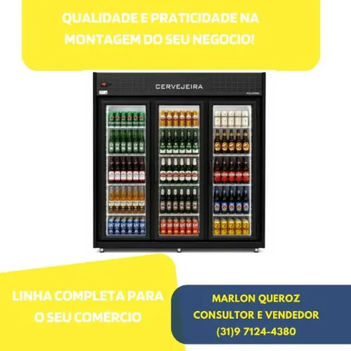 Cervejeira 3 Portas de Vidro com LED Polo Frio
