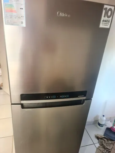 Geladeira Midea Frost Free Duplex 394L Inverter Inox - 220V
