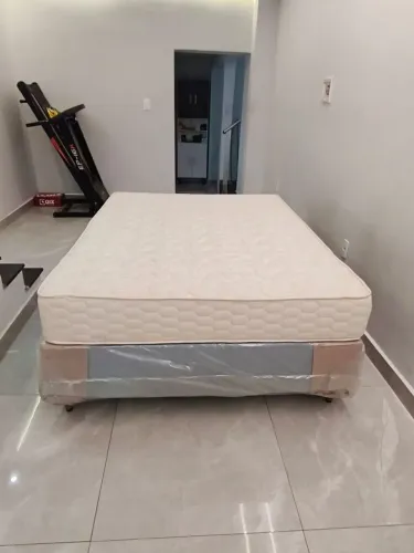 Conjunto Casal box e colchão De espuma ortocrin firme, Aceito Cartão e Entrego 