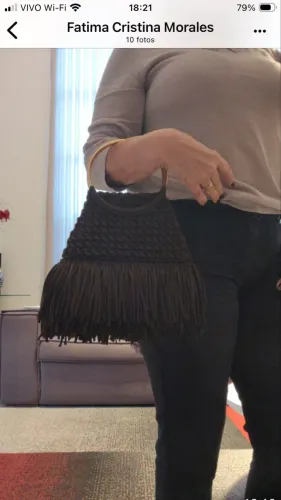 BOLSA DE CROCHÊ COM FRANJA