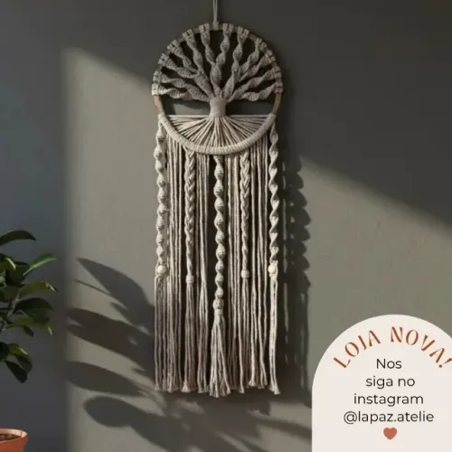 Painel Árvore da Vida em Macramê