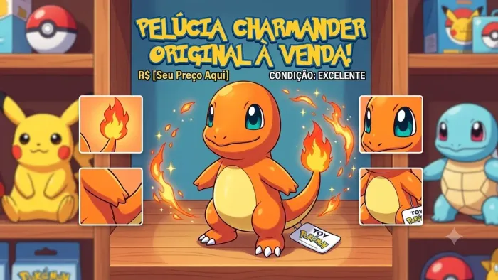 Pelúcia Pokémon Charmander