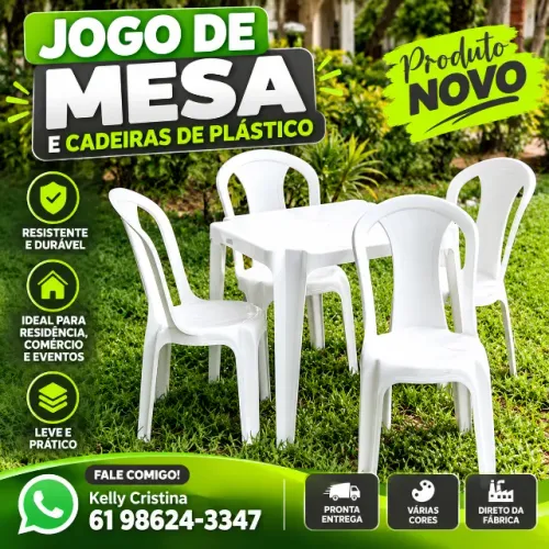 Jogo de Mesa com 4 Cadeiras - Preço de Fábrica