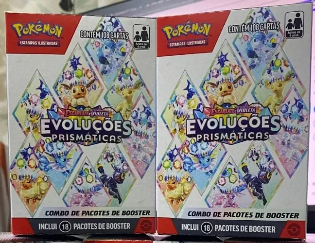 Pokemon - 2 unidades Mini BB Evoluções Prismáticas
