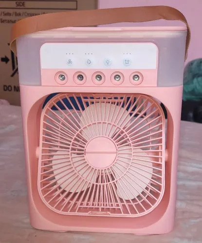 Ventilador Climatizador e Umidificador Portátil Rosa