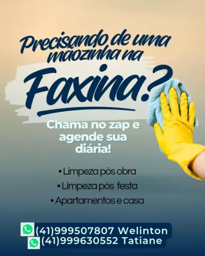 Limpeza pós obras, festas, casas e apartamentos