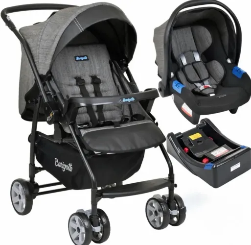Carrinho de Bebê Burigotto Rio-K + Bebê conforto+ suporte veicular