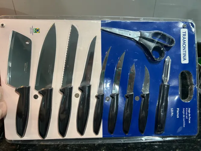 Jogo De Facas Faqueiro 10 Peças Plenus Aço Inox Tramontina